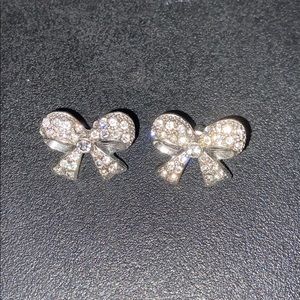 Bow rhinestone earrings